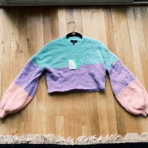 Missguided Balloon Sleeve Cropped Sweater